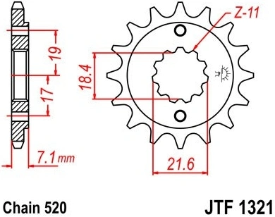 Reťazové koliesko JTF 1321-12 12 zubov, 520