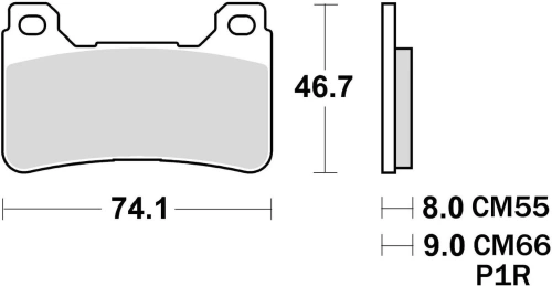 Brzdové doštičky, BRAKING (semi metalická zmes CM66) 2 ks v balení M501-302