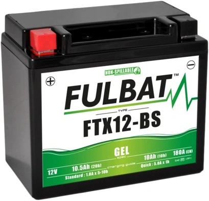 Baterie 12V, YTX12-BS GEL, 10Ah, 180A, bezúdržbová GEL technologie 150x87x130 FULBAT (aktivovaná ve výrobě) M310-102