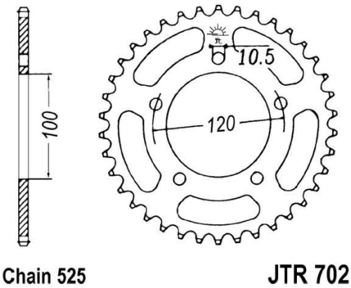 Reťazová rozeta JTR 702-42 42 zubov, 525