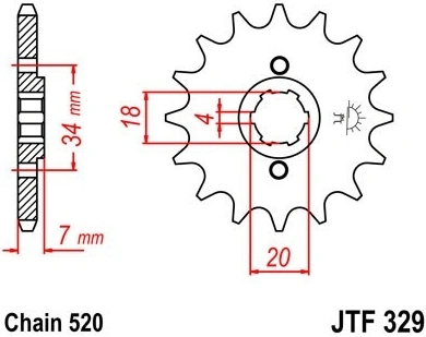 Reťazové koliesko JTF 329-12 12 zubov, 520