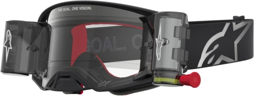 Brýle SUPERTECH FIRMA ROLL-OFF WIDE VISION, ALPINESTARS (černá/stříbrná, čiré plexi a roll-off systém) 2027