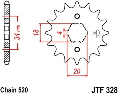 Reťazové koliesko JTF 328-15 15 zubov, 520