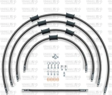 STANDARD Hadica prednej brzdy sada Venhill POWERHOSEPLUS KAW-11001FS-BK (5hadic v sade) čiernej hadice, nerezové koncovky