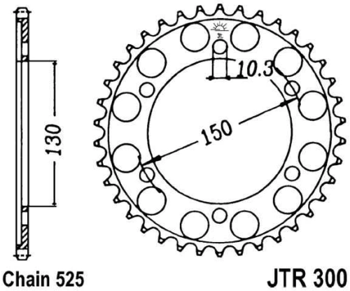 Reťazová rozeta JTR 300-47 47 zubov, 525