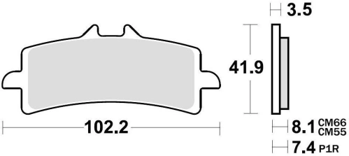 Brzdové doštičky, BRAKING (sinterová zmes CM55) 2 ks v balení M501-230