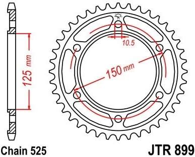Reťazová rozeta JTR 899-45 45 zubov, 525