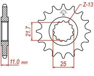 Reťazové koliesko pre sekundárne reťaze typu 532, JT - Anglicko (15 zubov) M290-6003-15