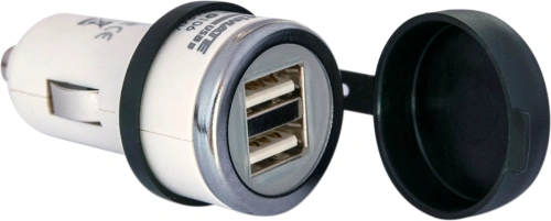 Vodotesný adaptér OptiMATE O-106 2x USB 5V / 3,3A pre 20mm 12V zásuvku - biela