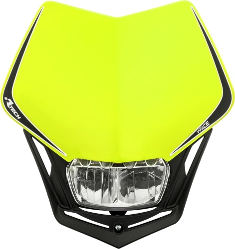 UNI predná maska vrátane svetla V-Face FULL LED, RTECH (neón žltá/čierna) M400-1508