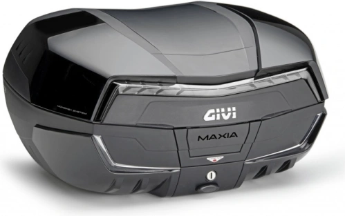 V58NNT kufr GIVI Maxia 5 černý lakovaný lesklý (Monokey), čirá optika, objem 58 ltr.