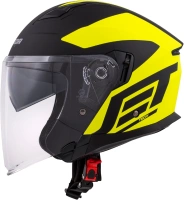 Prilba Jet Tech Corso, CASSIDA (čierna matná / žltá fluo, veľ. XS) (1)