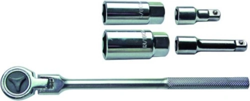 Kľúče na sviečky Condor Tools tenké (16/21 mm) s kĺbovou račňou 3/8 a nástavcami (sada 5ks)