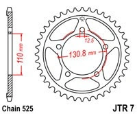Reťazová rozeta JTR 7-45 45 zubov, 525