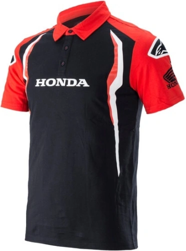 Tričko s golierom HONDA 2022, ALPINESTARS (červená/čierna)