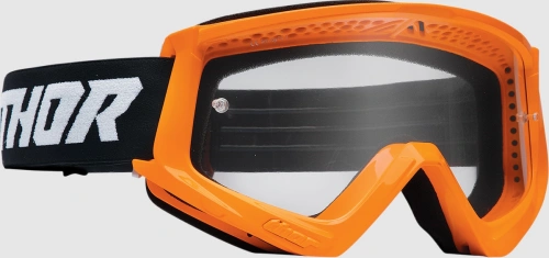 Motokrosové okuliare Thor Combat Racer - oranžová fluo/čierna, číre Anti-Fog plexi (s čapy pre sľudy)