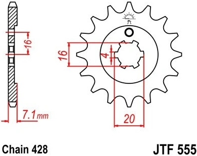 Reťazové koliesko JTF 555-15 15 zubov, 428