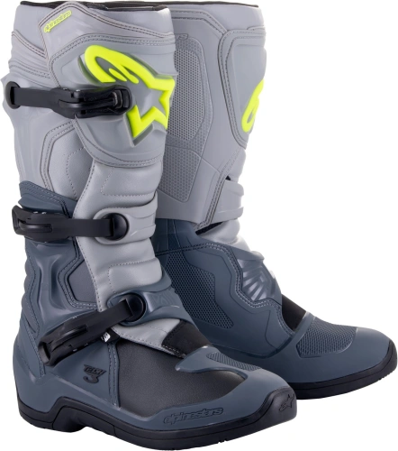 Boty TECH 3, ALPINESTARS (světle šedá/šedá/černá/žlutá fluo) 2024