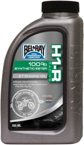 Motorový olej Bel-Ray H1-R RACING 100% SYNTHETIC ESTER 2T (250 ml) nekompletné balenie