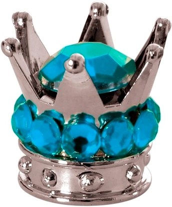 Kovové čiapočky ventilov Crown, OXFORD - Anglicko (strieborná / modrá, pár)