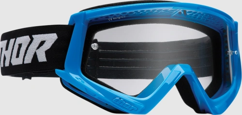 Motokrosové okuliare Thor Combat Racer - modrá/čierna, číre Anti-Fog plexi (s čapy pre sľudy)