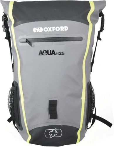 Vodotesný batoh Aqua B-25, OXFORD (čierny / sivý / žltý fluo, objem 25 l)