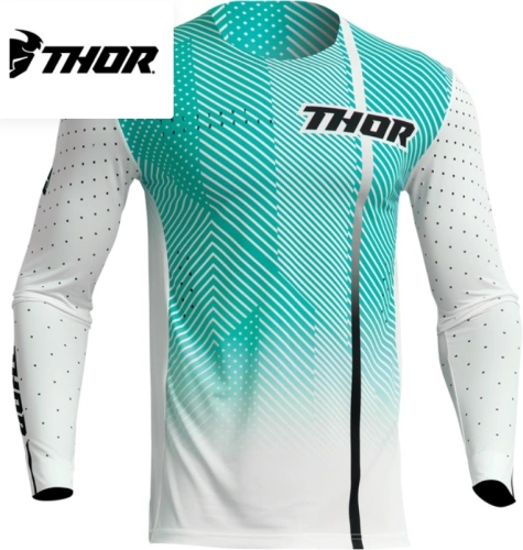 MX dres Thor Prime Tech (bílá/modrozelená)