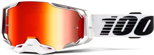 Okuliare ARMEGA Lightsaber, 100% - USA (červené chróm plexi s čapmi pre sľudy)