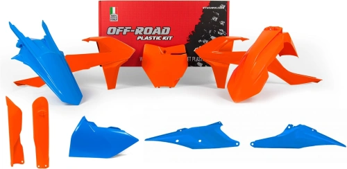 Sada plastov KTM, perách (limitovaná edícia JD design, oranžovo-modrá, 7 dielov) M400-1293
