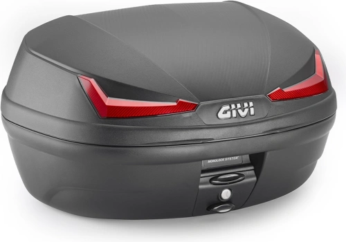 E455N Simply IV kufr GIVI černý (Monolock s vlastní plotnou), červené odrazky, objem 45 litrů