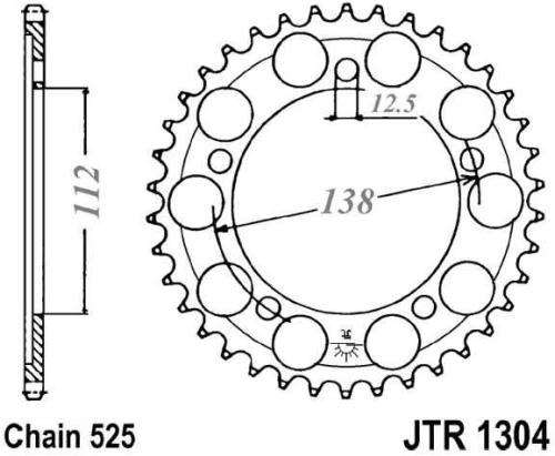 Reťazová rozeta JTR 1304-42 42 zubov, 525