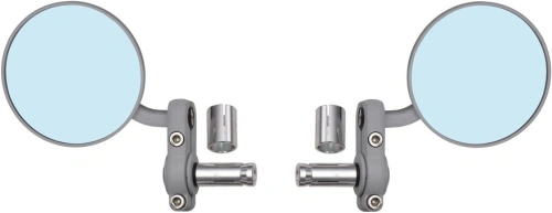 Zrkadlá do koncov riadidiel Oxford OX120 Bar End Mirror univerzálne. Okrúhle - čierna, priemer 68 mm, pre riadidlá 22 mm (pár)