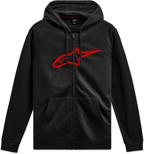 Mikina AGELESS ZIP HOODIE 3, ALPINESTARS (černá/červená)