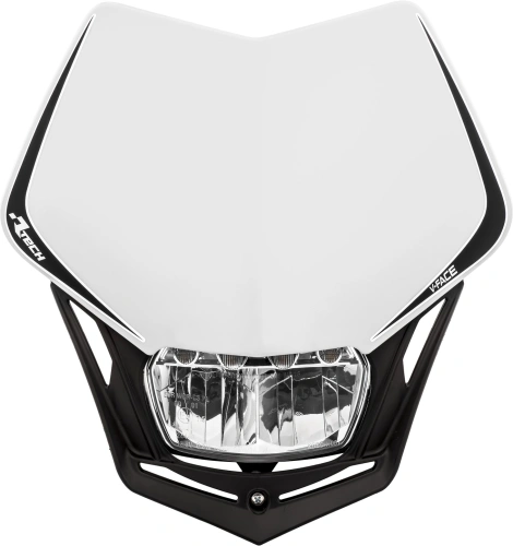 UNI predná maska vrátane svetla V-Face FULL LED, RTECH (biela/čierna) M400-1503