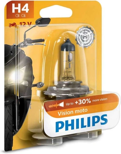 Žiarovka H4 12V 60 / 55W Vision Moto + 30% svetla; zosilnené vlákno