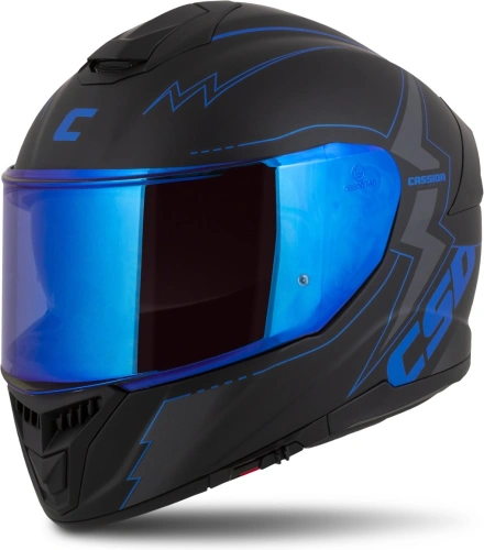 Prilba Integral GT 2.1 Flash, CASSIDA (čierna matná/metalická modrá/tmavo šedá) plexi s prípravou pre Pinlock