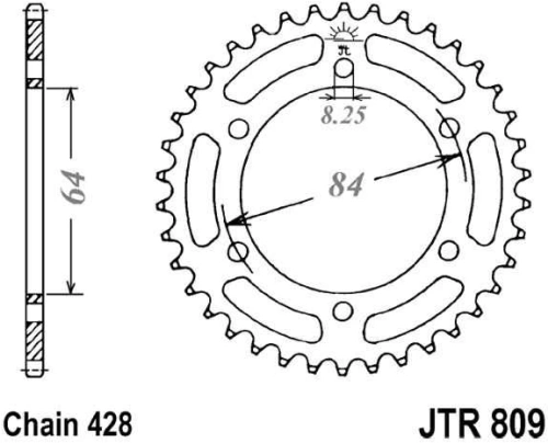 Reťazová rozeta JTR 809-55 55 zubov, 428