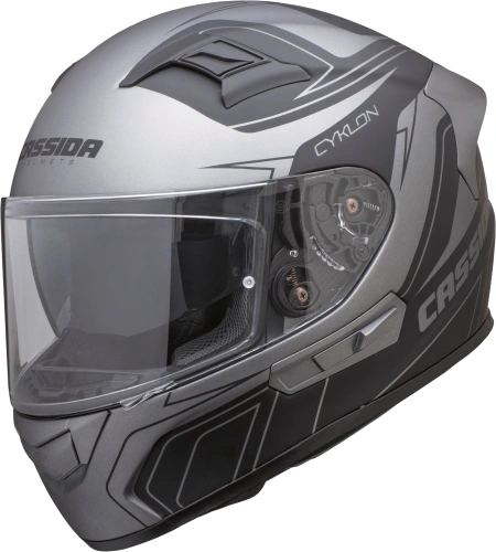 Integrálne helma na motorku Cassida Cyklón - čierna / strieborná titanium mat - XL
