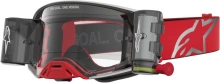 Brýle SUPERTECH FIRMA ROLL-OFF WIDE VISION, ALPINESTARS (červená/stříbrná, čiré plexi a roll-off systém) 2027