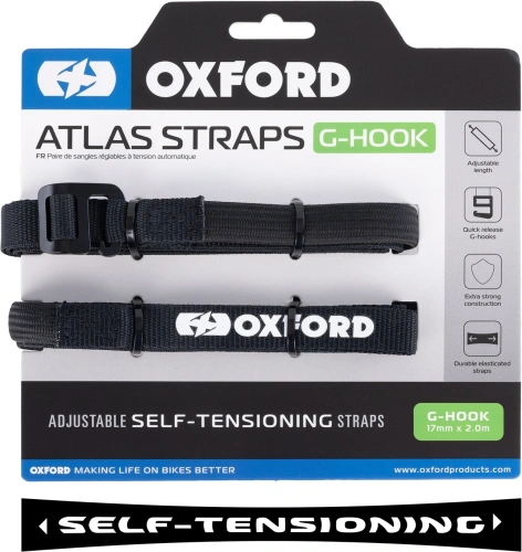 Zavazadlové popruhy Atlas G-Hook, OXFORD (černá, 17mm x 2m)