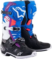Boty TECH 10 SUPERVENTED, ALPINESTARS, perforované (modrá/fialová/růžová/bílá/šedá/černá) Boty TECH 10 SUPERVENTED, ALPINESTARS, perforované (modrá/fialová/růžová/bílá/šedá/černá)