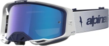 Brýle VISION 8 AMBER, ALPINESTARS (modrá/bílá, zrcadlové modré plexi) 2027