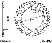Reťazová rozeta JTR 499-40 40 zubov, 530