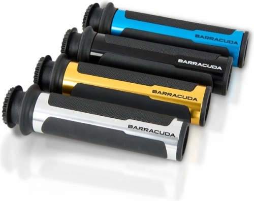 Motocyklové rukoväte Barracuda Racing Supergrip 120mm, na riadidlá 22 mm (7/8 ") - čierna/modrá (pár)