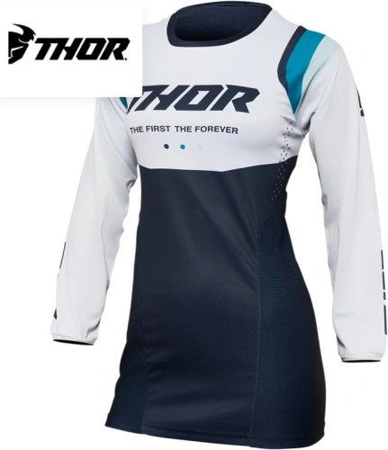 Dámský MX dres Thor Pulse REV (bílá/modrá)