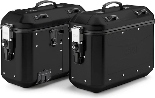 DLMK36BPACK2 pravý + levý kufr GIVI Dolomiti 36 Trekker hliníkový černý (boční), objem 2x36 ltr.