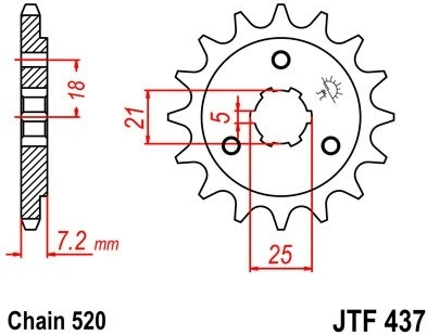 Reťazové koliesko JTF 437-15 15 zubov, 520