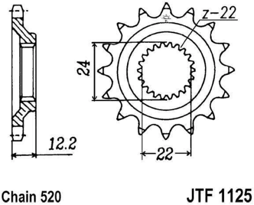 Reťazové koliesko JTF 1125-17 17 zubov, 520