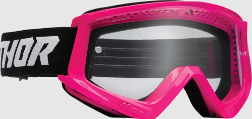 Motokrosové okuliare Thor Combat Racer - ružová fluo/čierna, číre Anti-Fog plexi (s čapy pre sľudy)