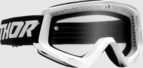 Motokrosové okuliare Thor Combat Racer - biela/čierna, číre Anti-Fog plexi (s čapy pre sľudy)